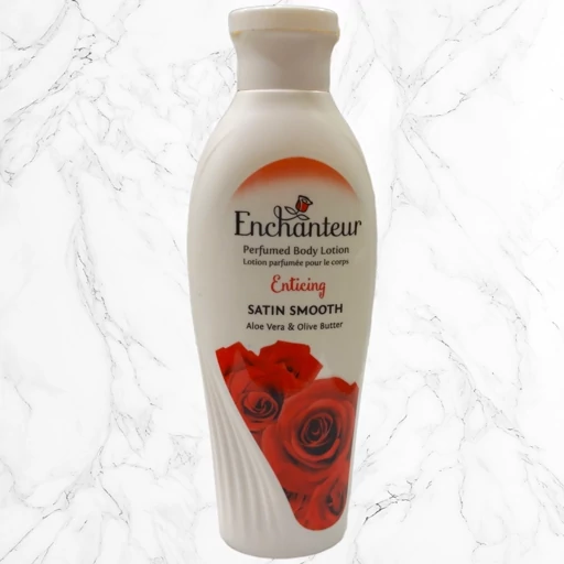 خارج از دسترس لوسیون بدن انشانتر ENCHANTEUR حجم 250میل رایحه رز قرمز محصول مالزی حاوی عصاره آلوورا و کره زیتون