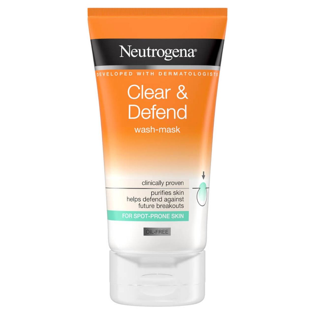 ماسک شوینده صورت Clear & Defend نوتروژینا Neutrogena