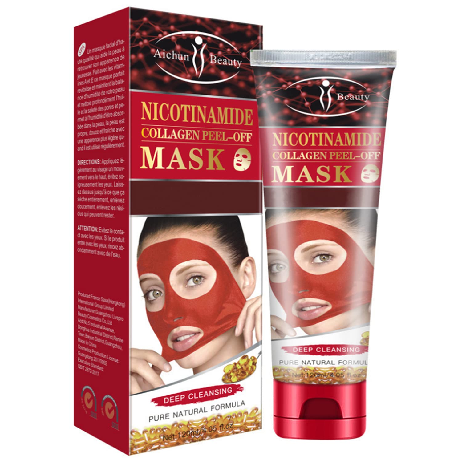 ماسک صورت پیل‌آف AICHUN BEAUTY (ماسک پیل‌آف نیکوتینامید و کلاژن)